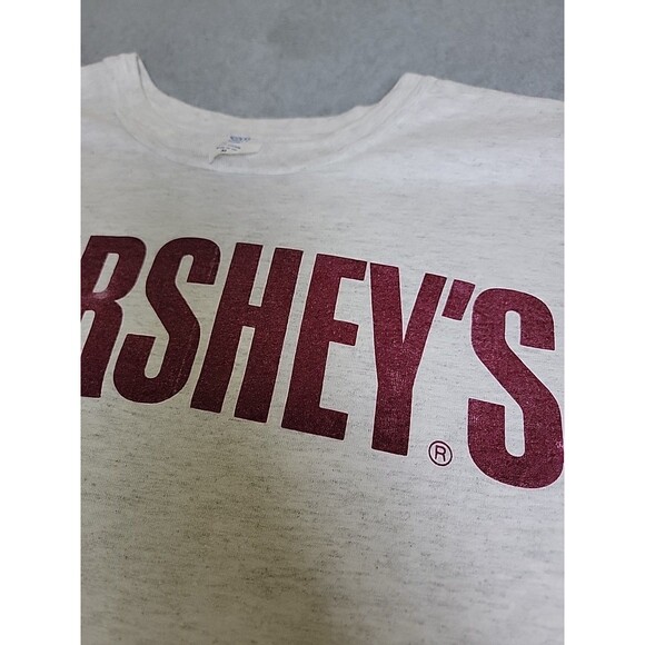 Vintage Hersey T Shirt Mens Medium White Single Stitch Spellout Logo 7 80s USA - Picture 5 of 12